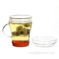 Loose Tea Leaf Handblown Glass Tea Cup With Glass Lid